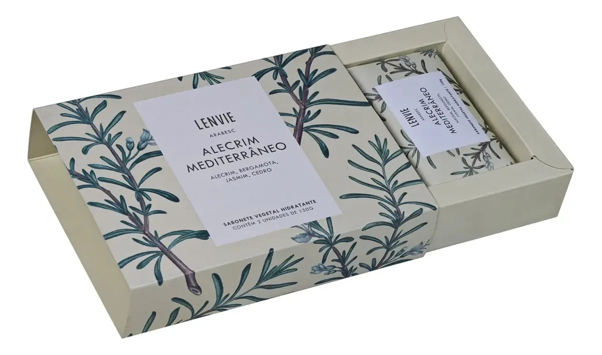 Lenvie Caixa 2 Sabonetes Barra Alecrim Mediterrâneo 2x150g