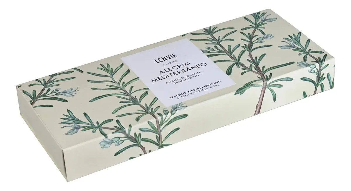 Lenvie Caixa 3 Sabonetes Barra Alecrim Mediterrâneo 3x80g