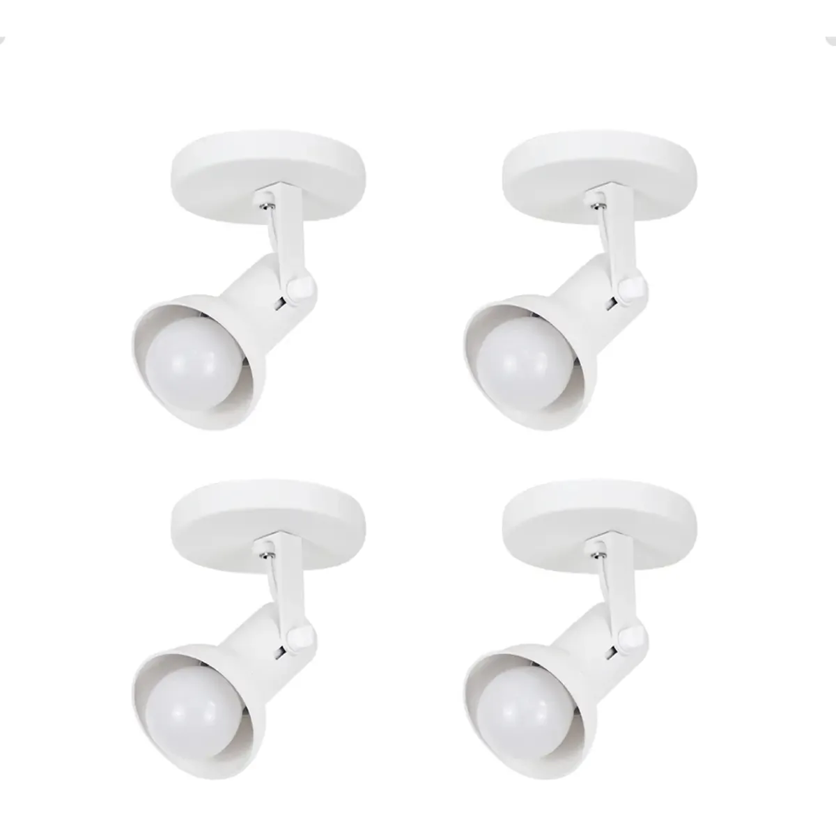 Kit 4 Luminárias de Teto Spot LED Set Iluminação Plástico