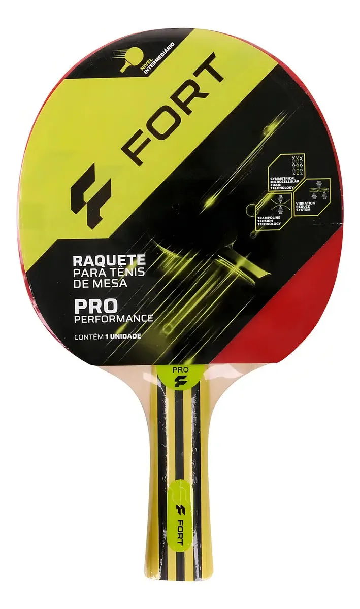 Raquete de Tênis de Mesa Fort Sports Pro Performance Madeira Borracha