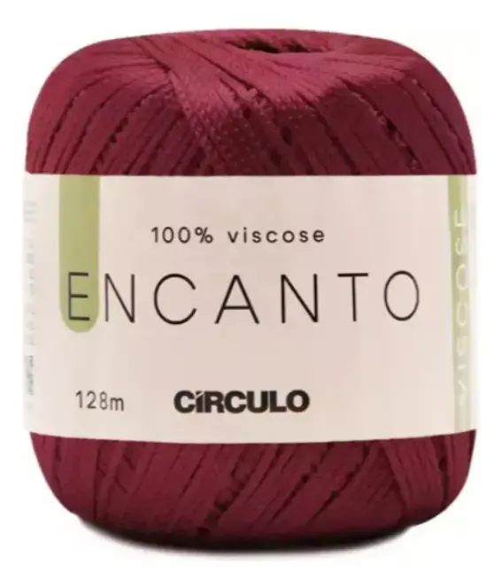 Linha Círculo Encanto Bordô 100% Viscose 128m Para Crochê e Acessórios