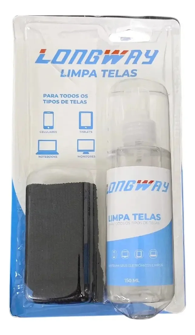 Limpa Telas Long Way Spray 150ml Para AMOLED LCD OLED + Pano Microfibra