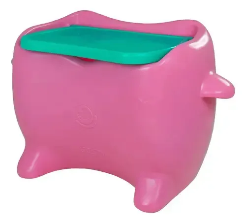 Baú Mesa Infantil Organizador De Brinquedos Freso Rosa