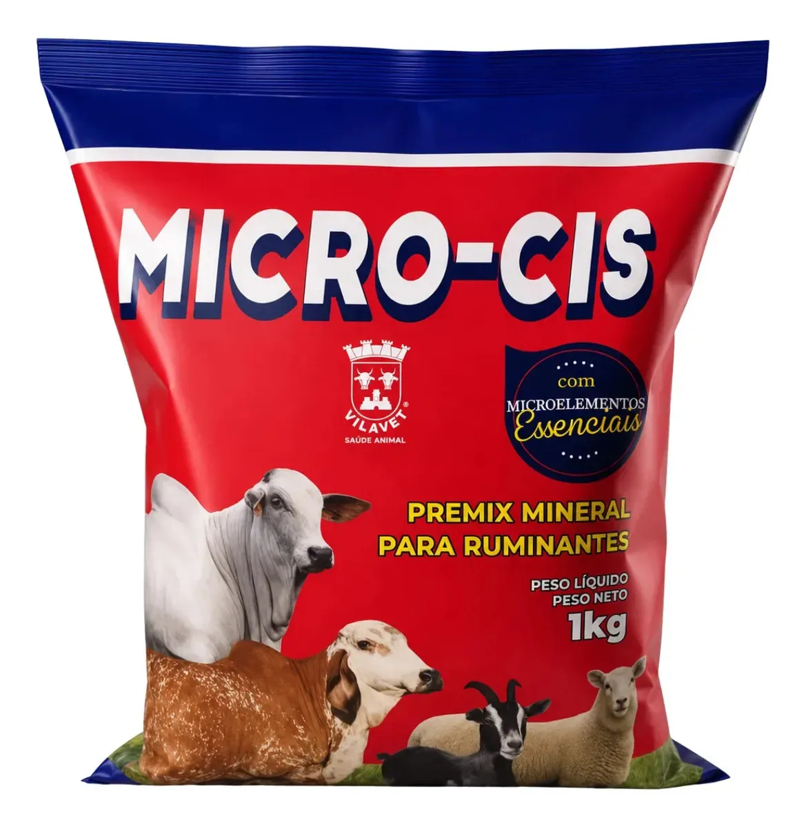 Núcleo Mineral Micro-CIS 1kg Vilavet Bovinos Caprinos Ovinos Ruminantes