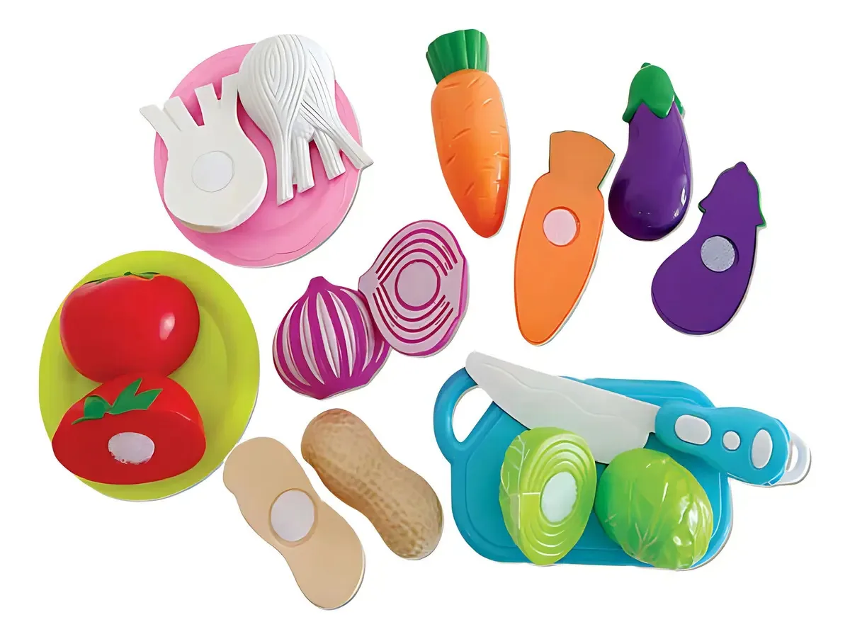 Brinquedo Dutoys Comida Frutas Legumes 11 Peças Velcro Plástico