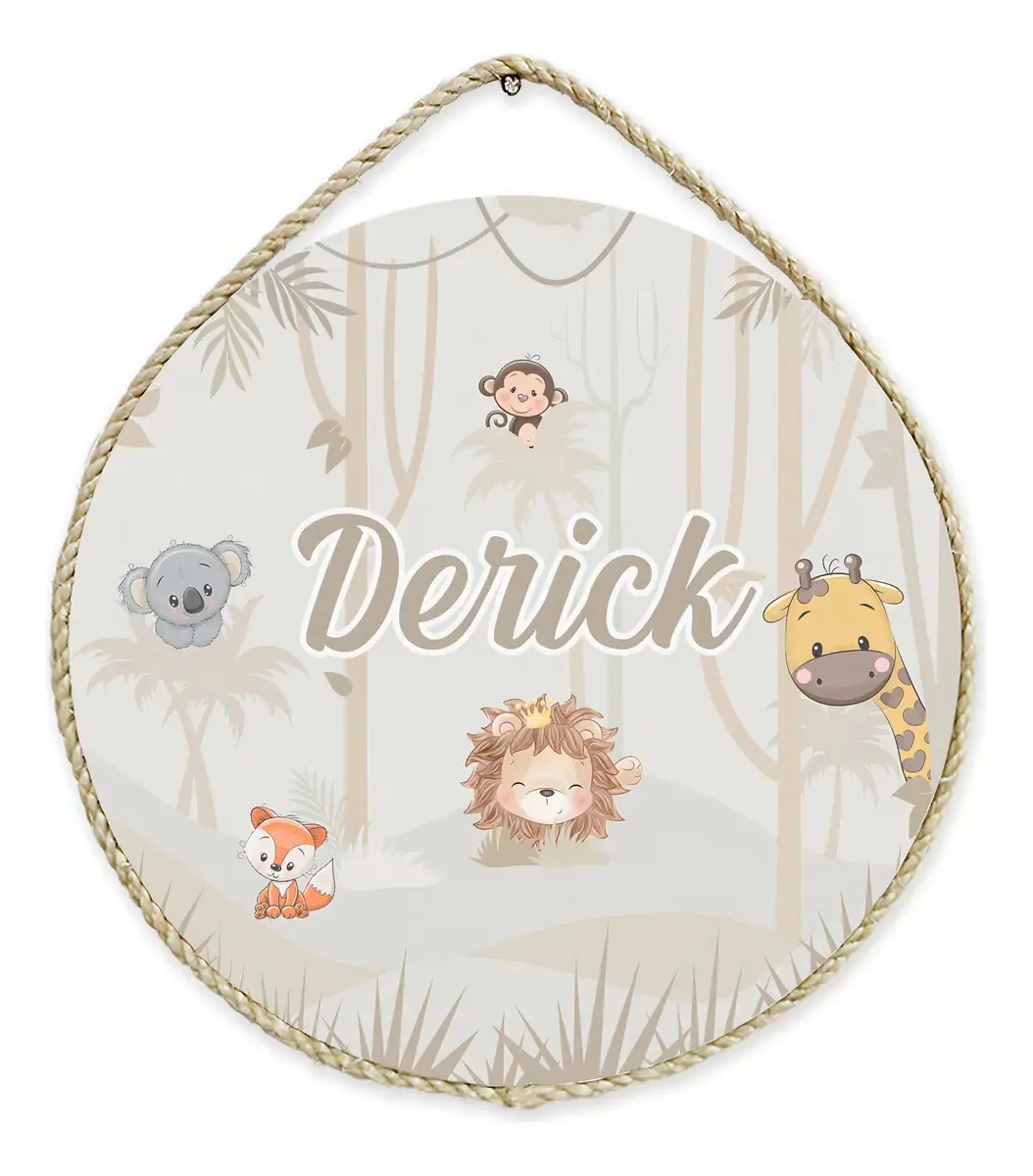 Porta Maternidade Infantil Safari Personalizado Cor Pm391