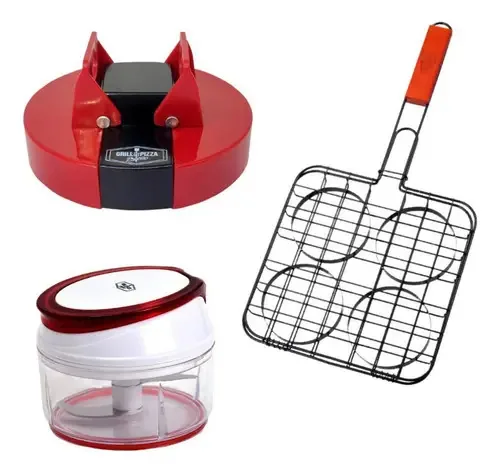 Kit Hambúrguer Prana Na Grelha Kit2 Vermelho/preto