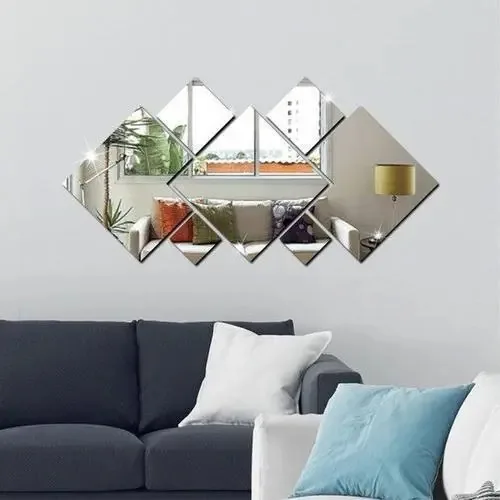 Espelhos Decorativos Acrílico 7 Peças Quadrado Grande