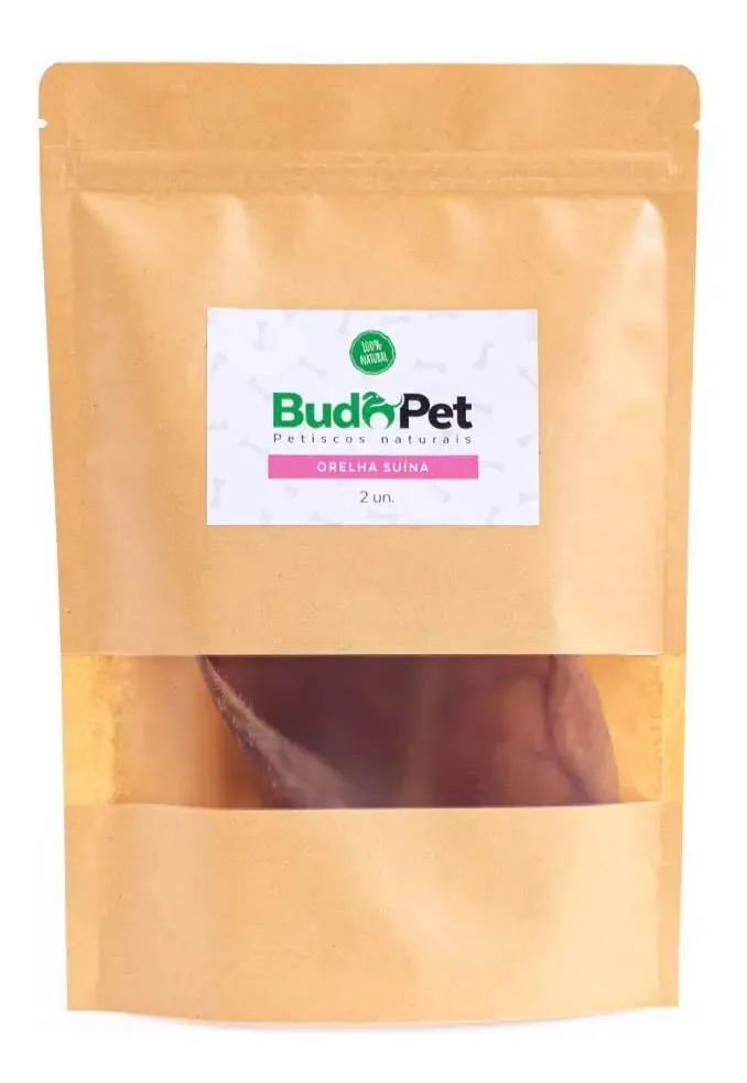 Petisco Natural Orelha Suina Para Cães E Gatos Budopet