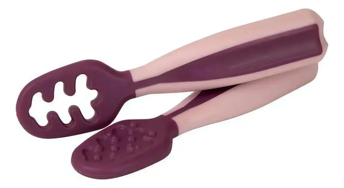 Kit 2 Colheres Infantil Clingo Bebe Papinha Introdução