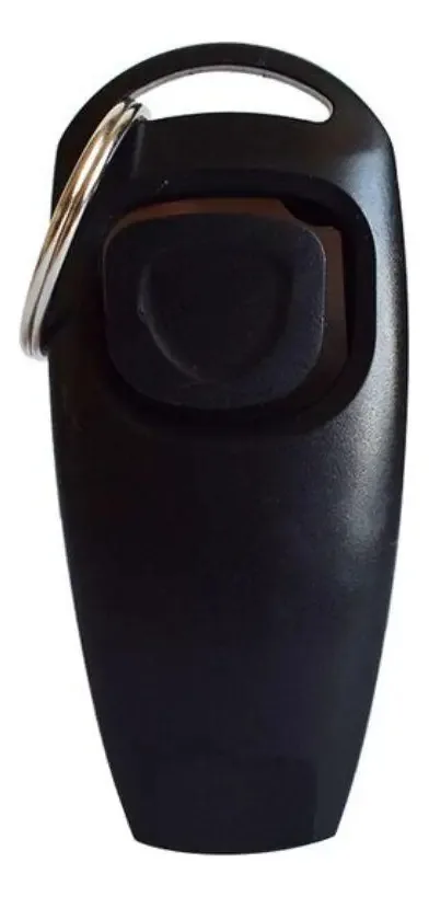 Clicker Com Apito Treinamento Para Cães - Preto