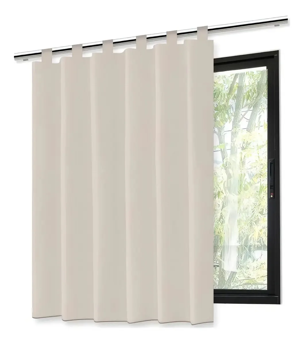 Cortina Blackout Bege Trilho 140x140cm
