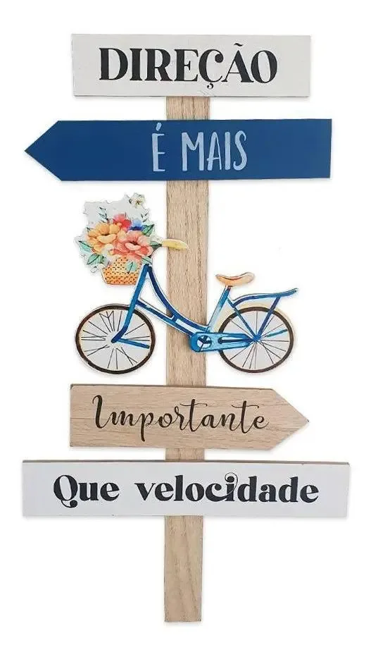 Placa De Madeira Decorativa Direção É Mais Importante