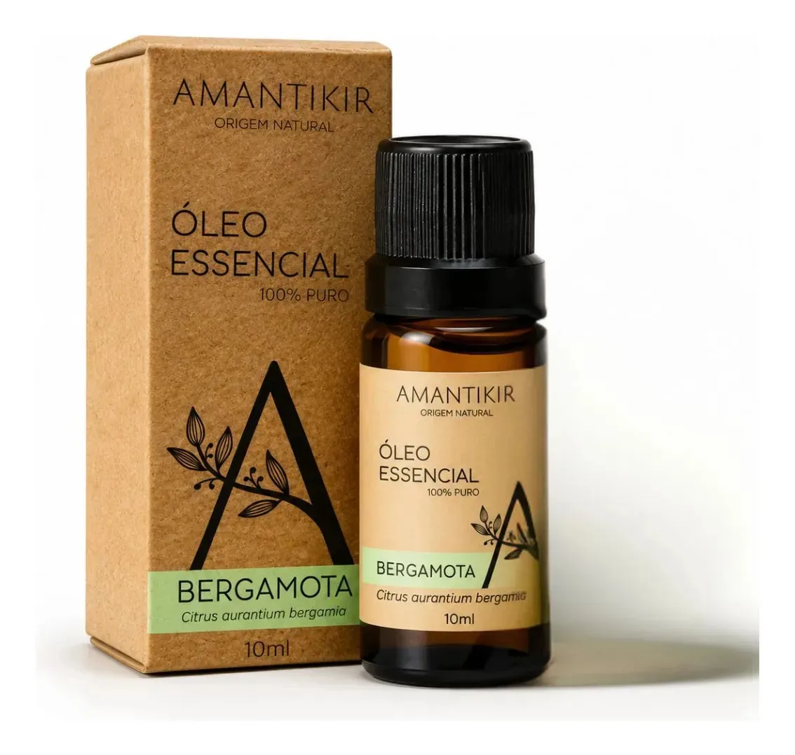 Óleo Essencial Bergamota Amantikir 10mL Puro Para Aromaterapia