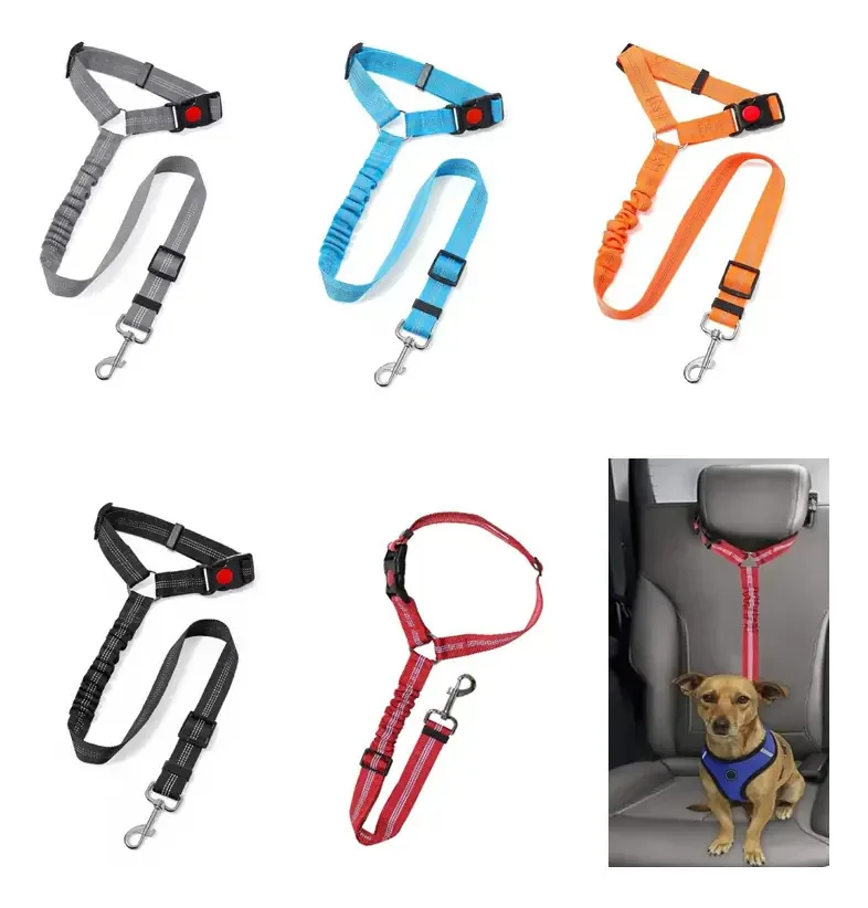 Cinto Segurança Para Encosto Pet Cães Gatos Carro Veicular Cor Preto