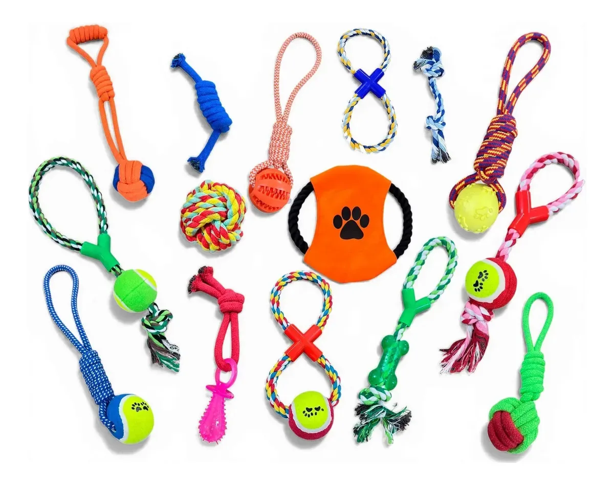 Kit 4 Brinquedos de Corda Resistente para Cachorro Interativo