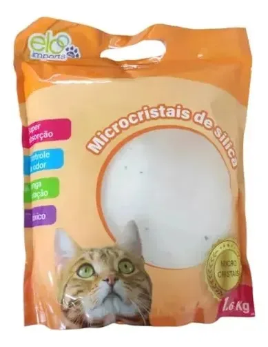 Areia Sanitária Micro Cristais Sílica Em Gel 1,6kg Gato