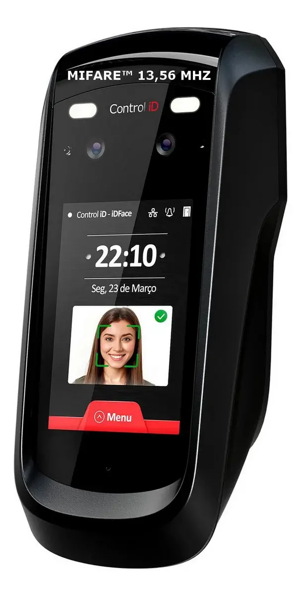 Controlador de Acesso Facial Control ID IDFACE Lite RFID 13,56 MHz 3000 Faces