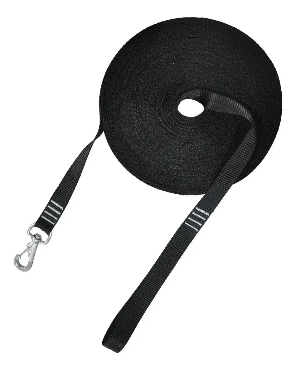 Guia Longa 5m Nylon Pampet Adestramento Preto para Cães até 100kg