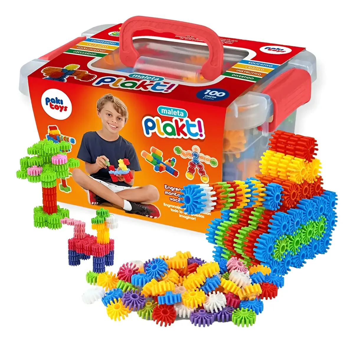 Kit Brinquedos De Montar Interativo Educacional 264 Peças