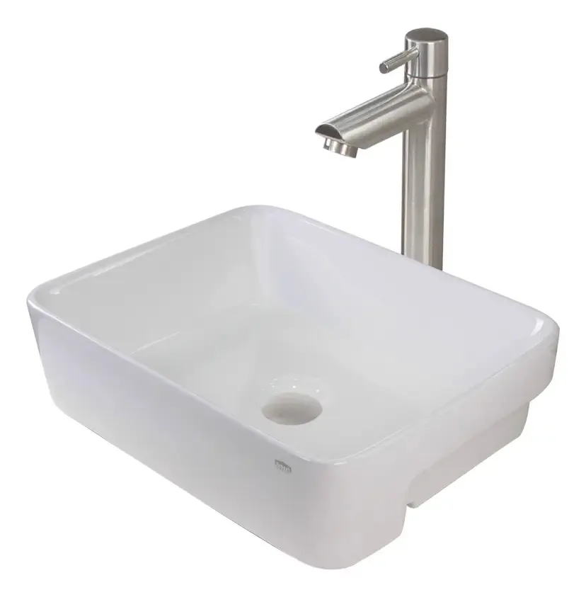 Kit Cuba Para Banheiro Slim Semi-Encaixe Com Torneira E Click