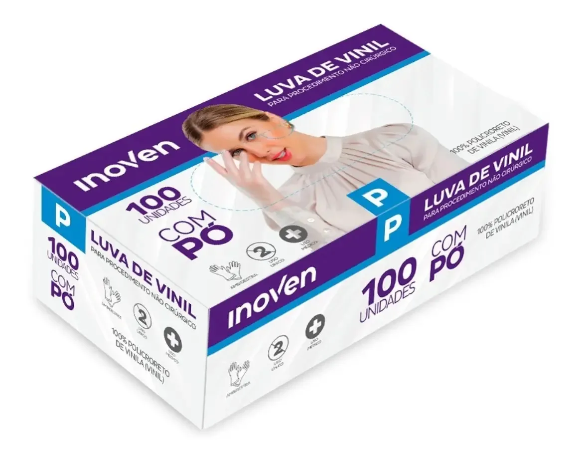 Inoven Luva De Vinil C/po P 100un