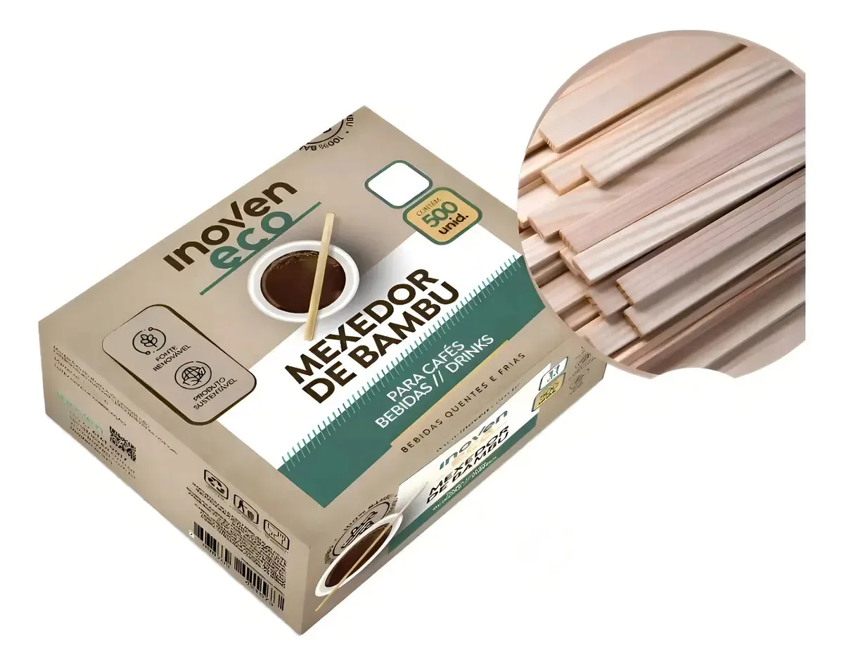 500 Mexedor Bebidas Café Drinks Bambu 14cm Inoven