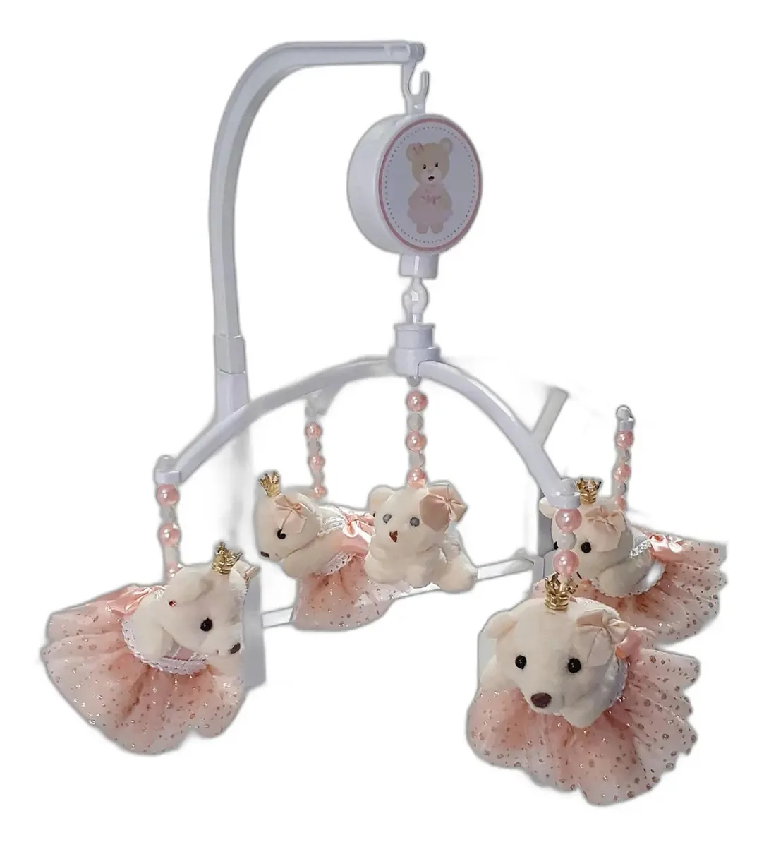 Mobile Para Berço Musical Giratório Ursa Princesa Rosé