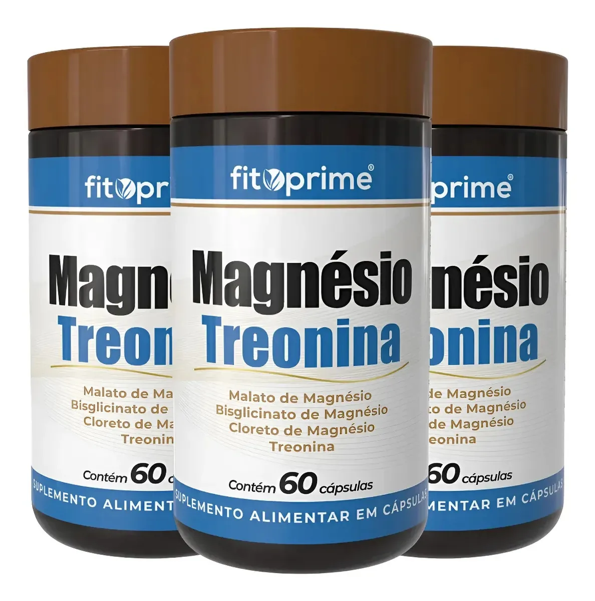 Kit 3x Magnésio Treonina Blend De Magnésio Com Treonina Fitoprime