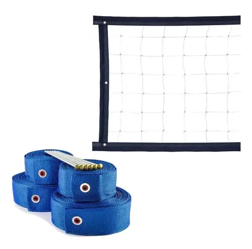 Kit Rede De Vôlei Com Marcação 5 Metros Azul/branco