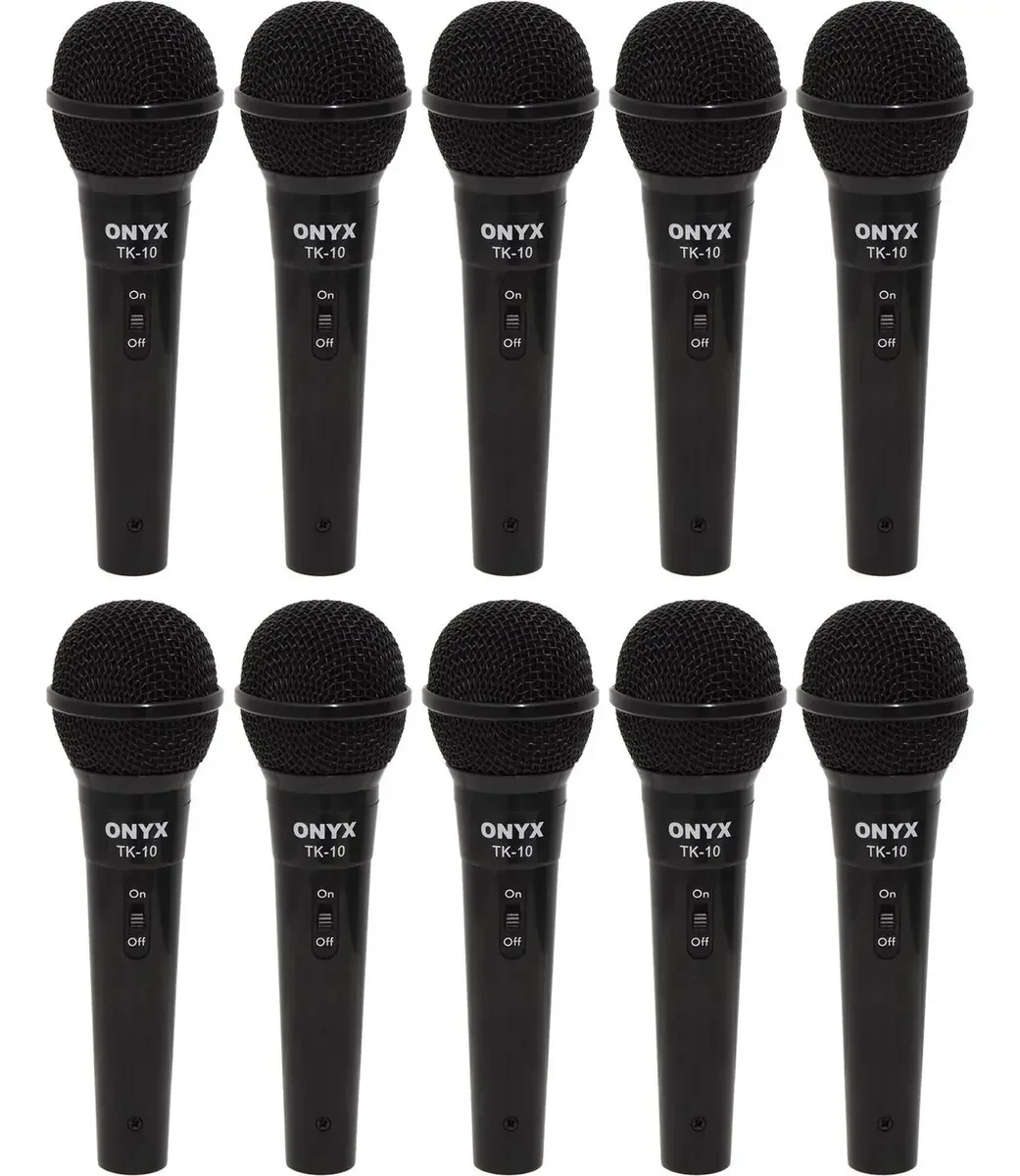 Microfones Onyx KIT 10 TK 10 Dinâmico Cardioide cor preto