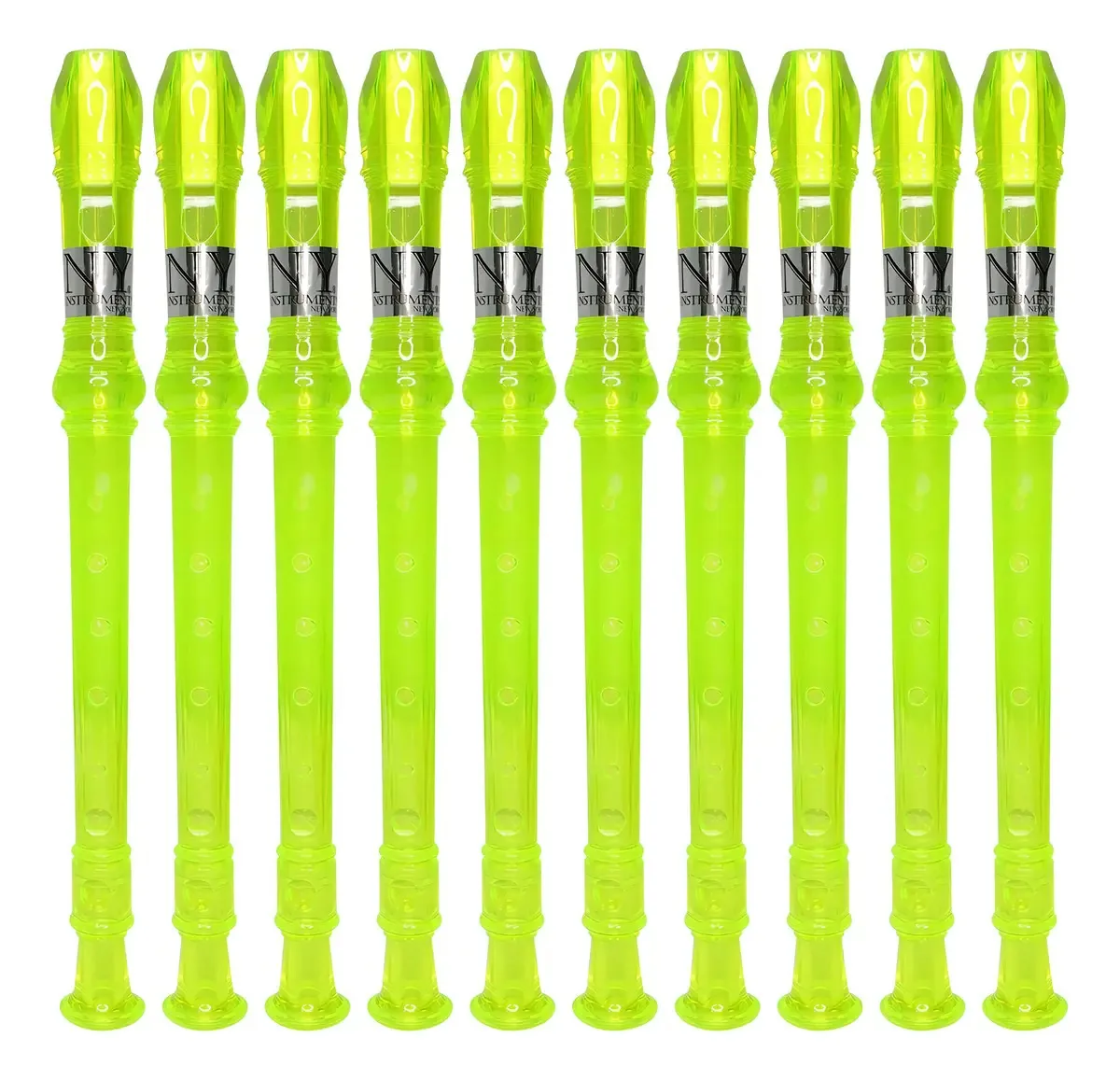 Kit 50 Flautas Doce Germânica Verde Translucida Fl 20g G Ny
