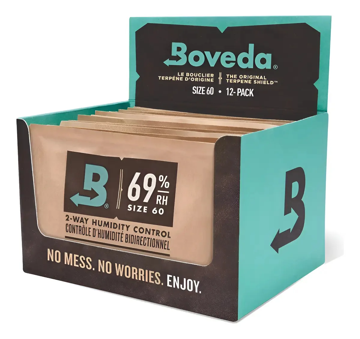 Boveda 69% - 60g Dp C/12un Umidificador Charutos Alimentos Marrom-claro