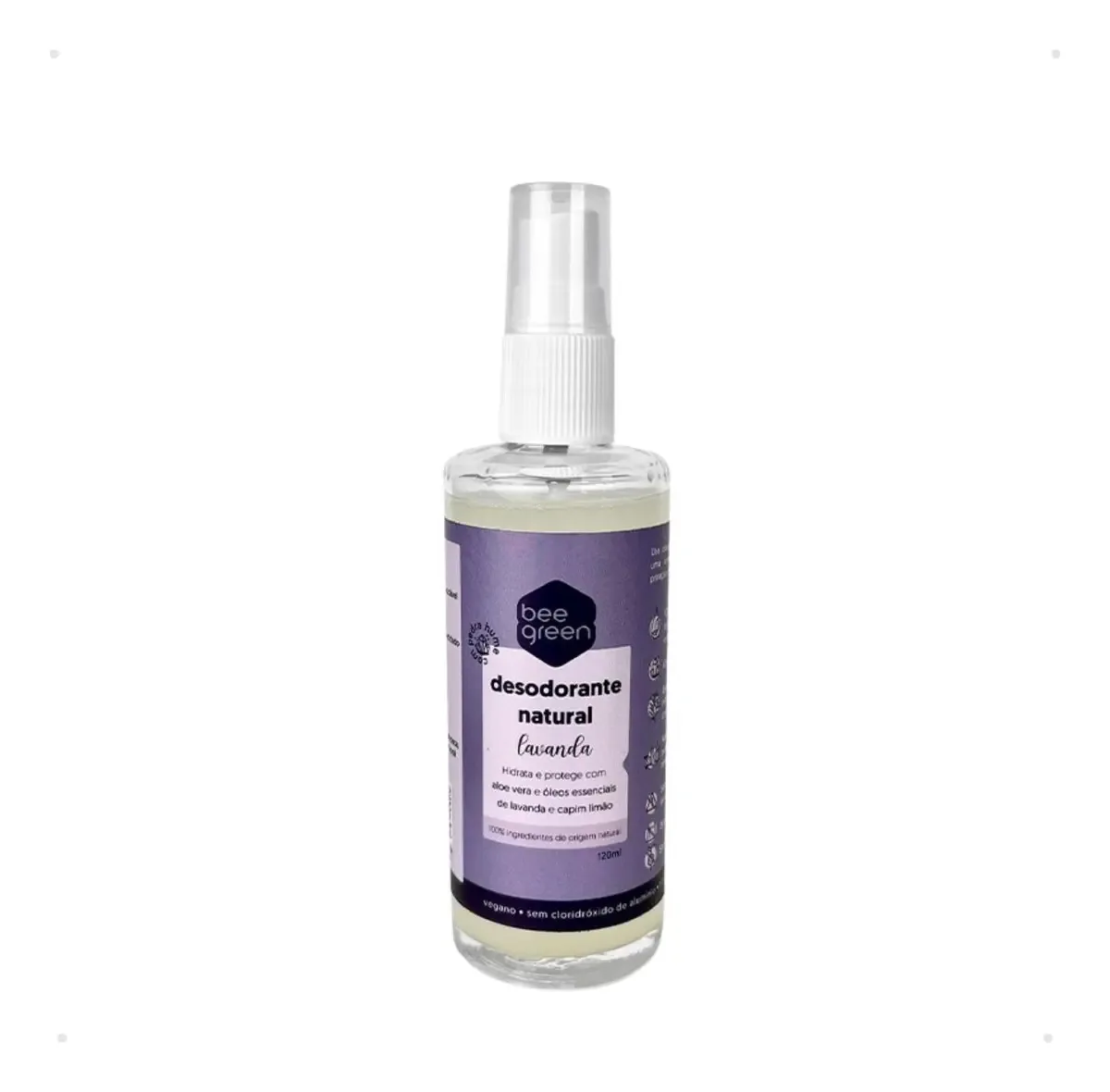 Desodorante Natural Em Spray Lavanda Vidro 120ml - Beegreen