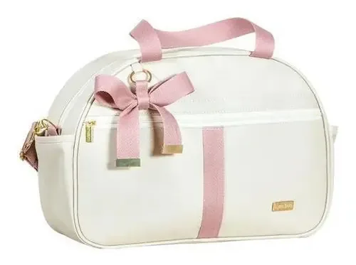 Bolsa Maternidade Lyssa Baby Coleção Laços Cor Marfim E Rosé