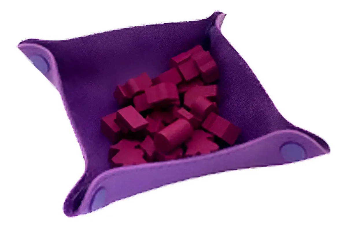 Bandeja Para Dados Em Couro Ecológico 13x13cm Meeple Virus
