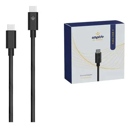 Cabo Carregador Dados Tipo C Empório Compatível Android Moto Preto