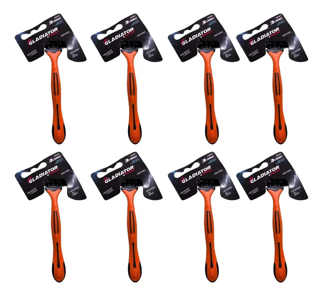 Barbeador Gladiator Descartável descartável 8 un pacote x 6