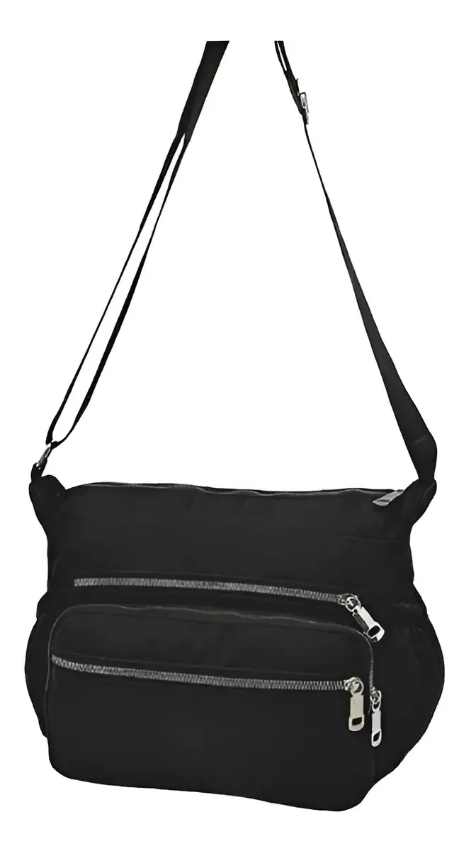 Bolsa Feminina Nylon Transversal + Ff11114-a Preto