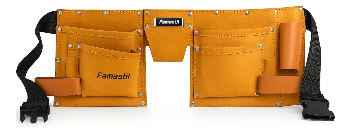 Cinturão Ferramentas Famastil Duplo 10 Bolsos Profissional