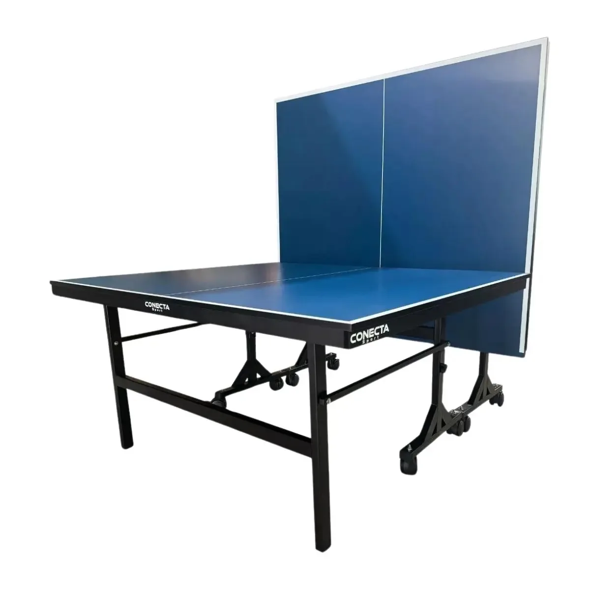 Mesa De Ping Pong Conecta Sport Tênis De Mesa Paredão Ferro Fabricada Em Mdf Cor Azul