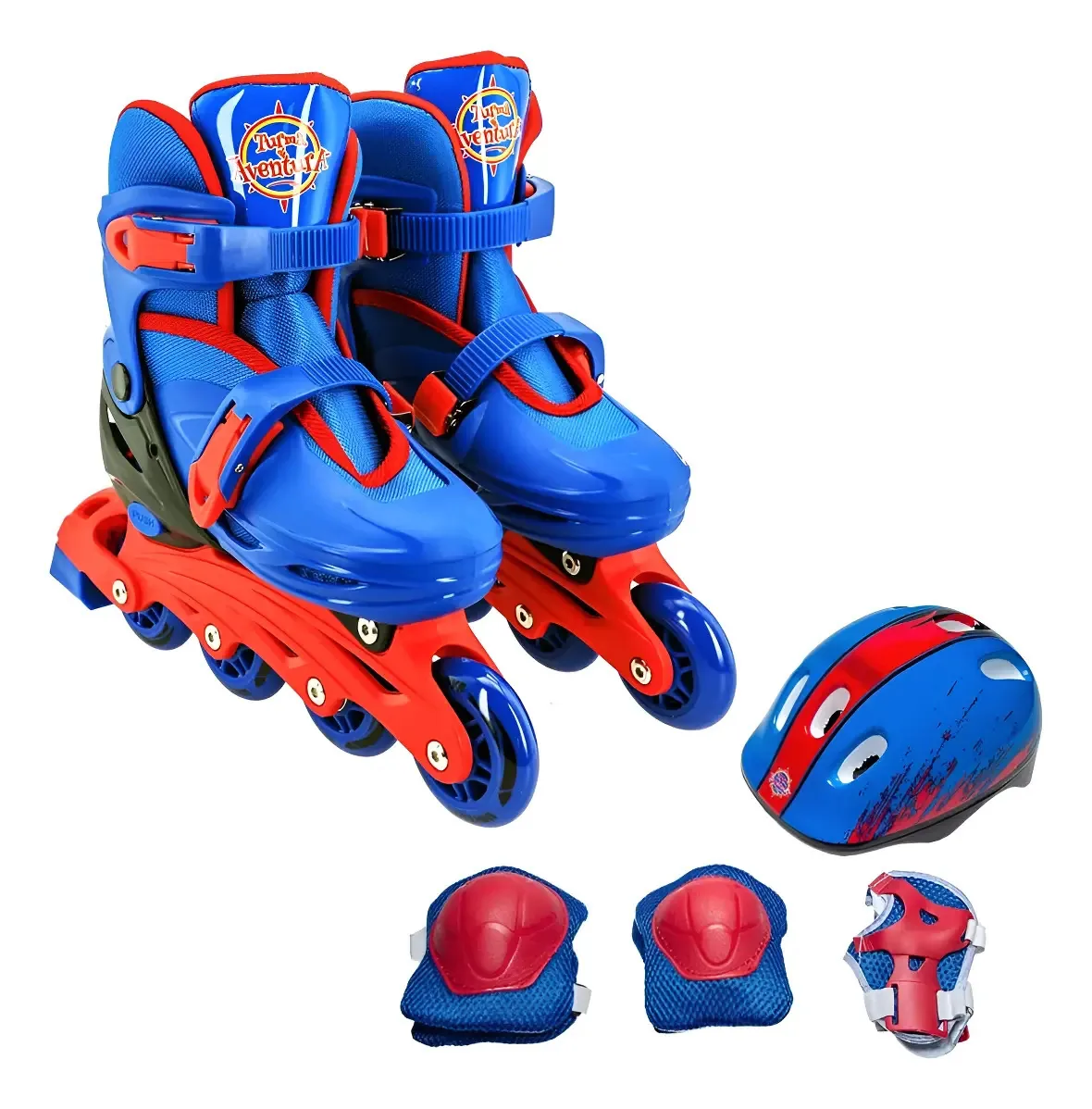 Kit de Patins Inline Azul Ajustável Unitoys para Crianças