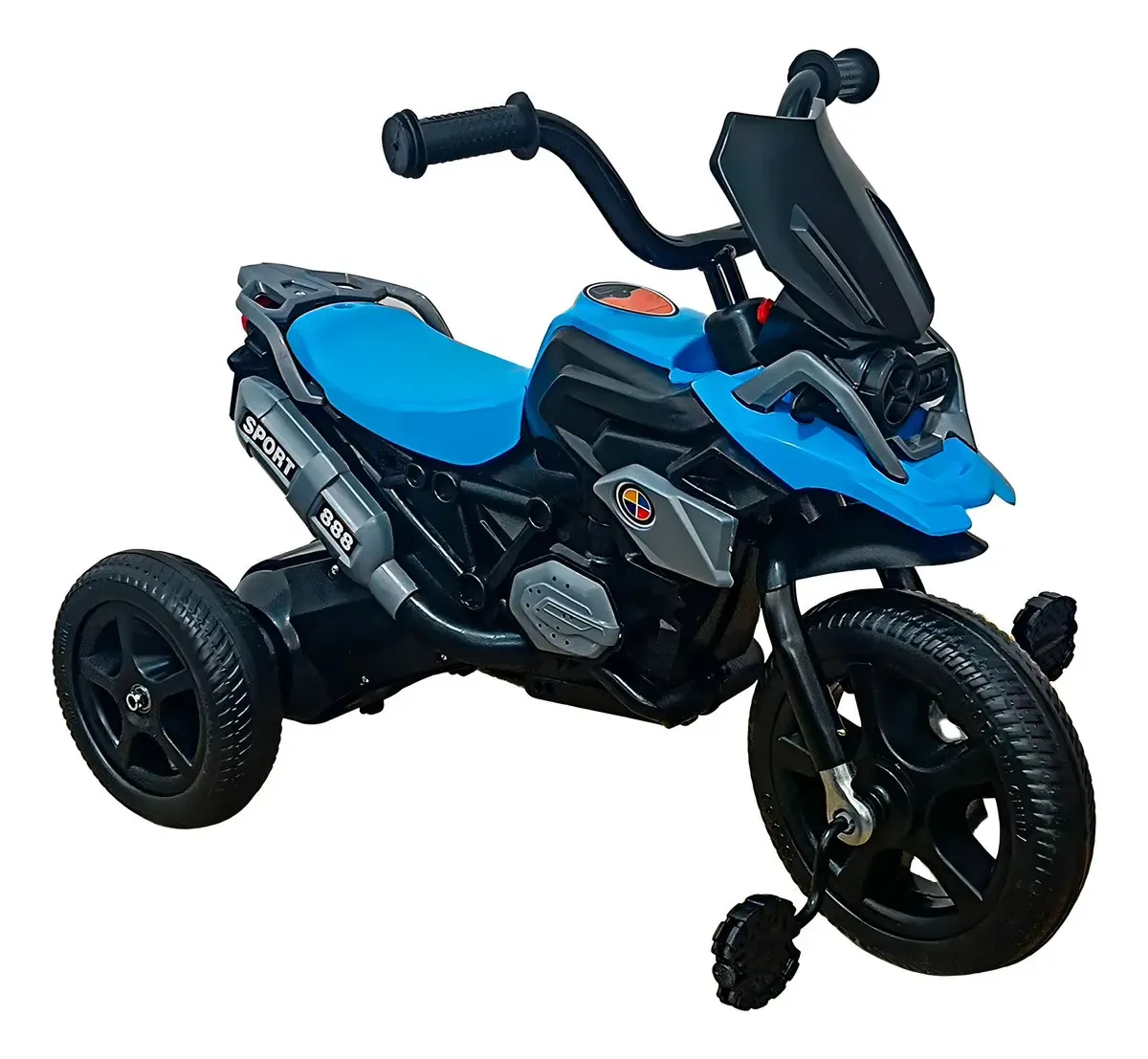 Triciclo Motoca Infantil Azul com Kit Proteção e Luzes