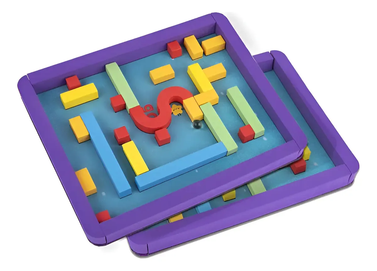 Labirinto Magnético Infantil Azul Tookyland 51 Peças 28cm LT113