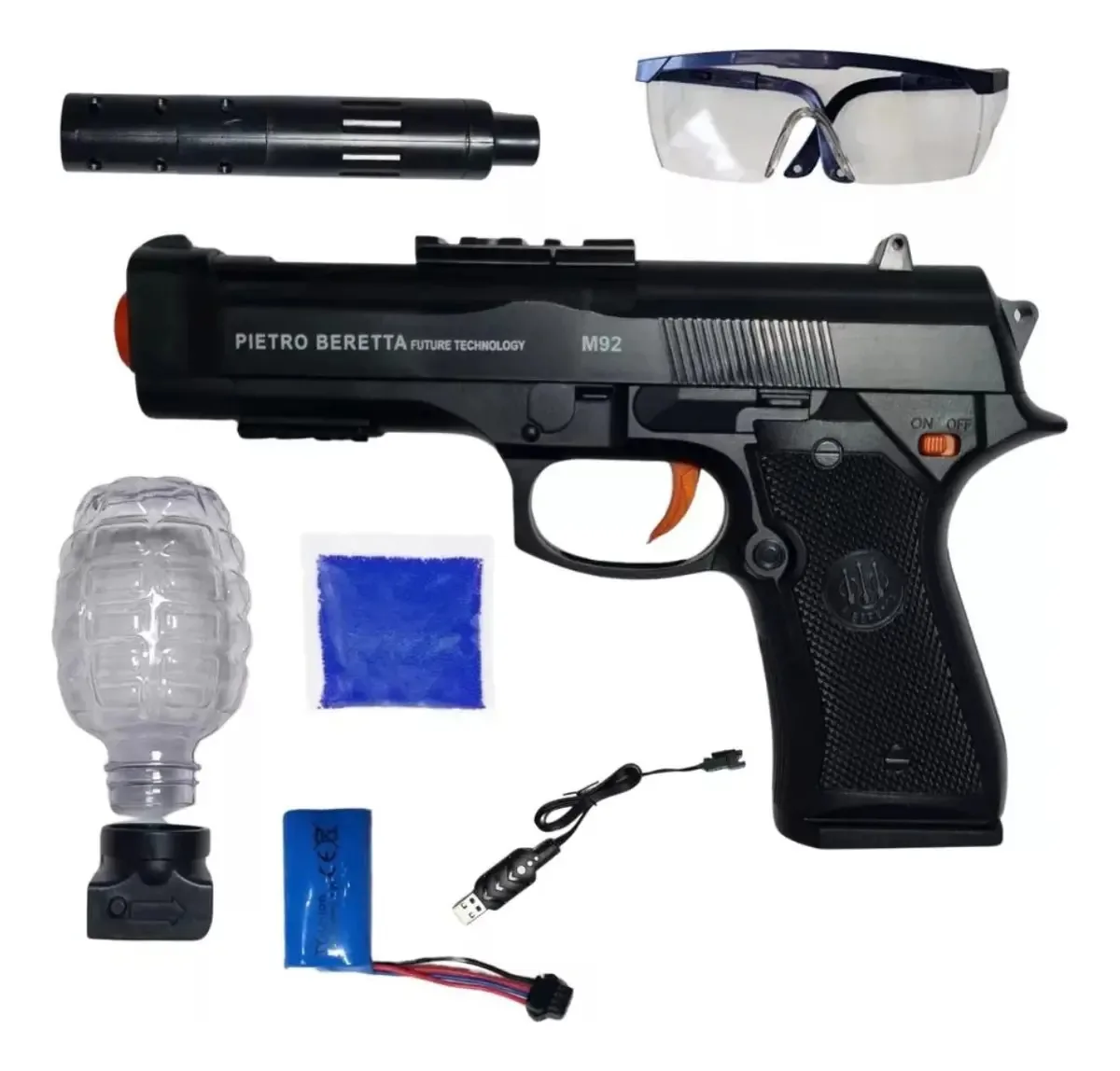 Arminha Gel Lançador Bolinhas Orbeez Azul Ak47 Elétrica Azul