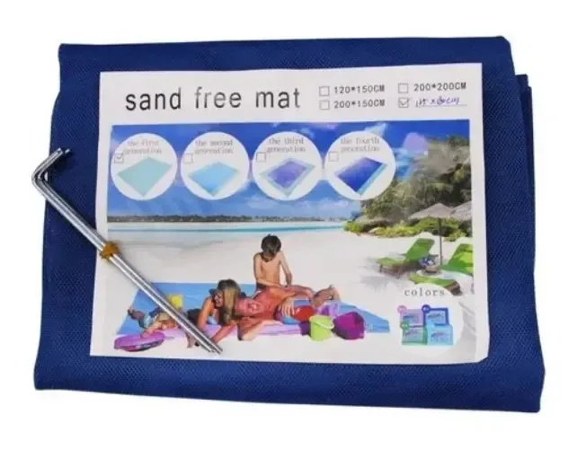 Tapete Mágico P/ Praia Camping - Sandless Mat Cor Azul escuro