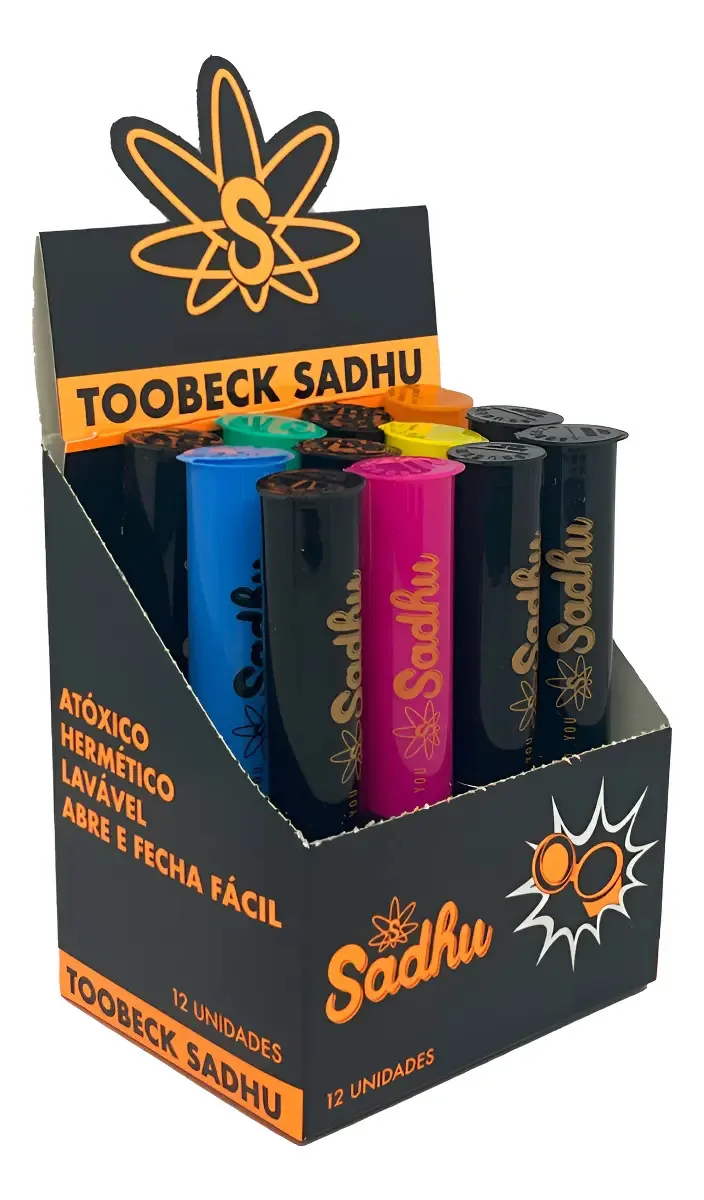 Caixa C/ 12 Porta Cigarro Sadhu Anti Odor Portátil Colorido