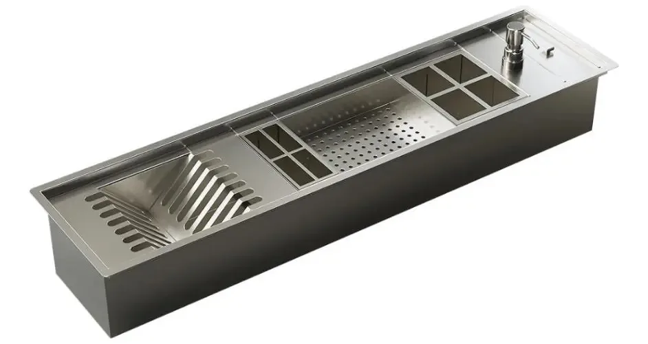 Calha Úmida Inox 91cm Para Pratos Talheres Copos