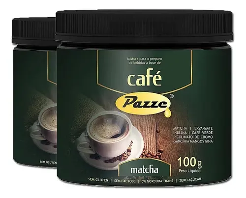 Kit 2 Café Instântaneo Café Matcha Pazze 100g
