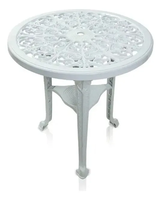 Mesa Colonial Redonda 69cm Branco Antares